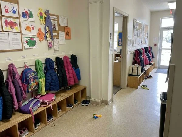 Concealed vapor intrusion mitigation pipe in a child care center