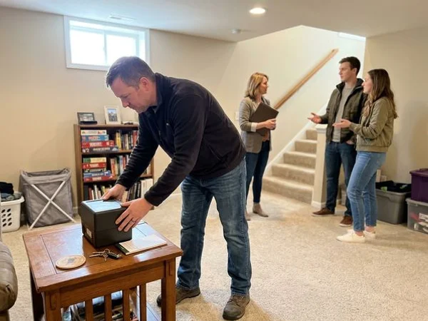 Radon test placed during a real estate inspection